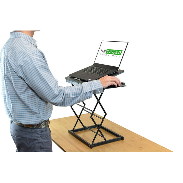 Standing Desk 4 Height Levels Sitting Standing Workstation for Notebook Computer Stand Up Desk Converter Height Adjustable Laptop Stand for Desk 
